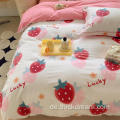 Erdbeer -Marmelade -Bettblatt Abdeckung Bettwäsche Kissenbezugset Set
